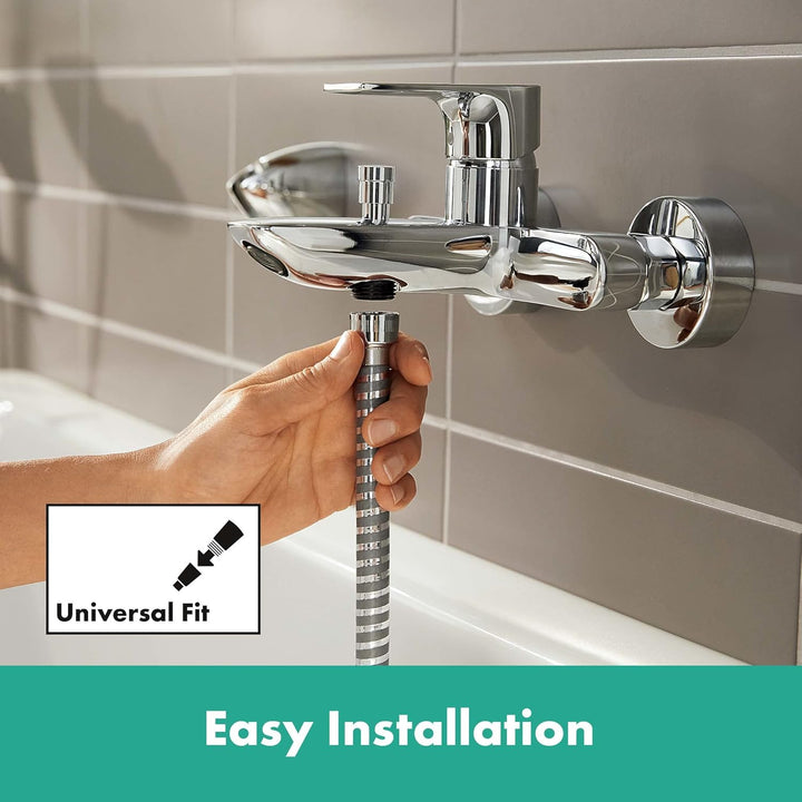 hansgrohe Wannenarmatur Rebris E, Aufputz Badarmatur für 2 Funktionen, Chrom Chrom Wanne, Chrom Wann