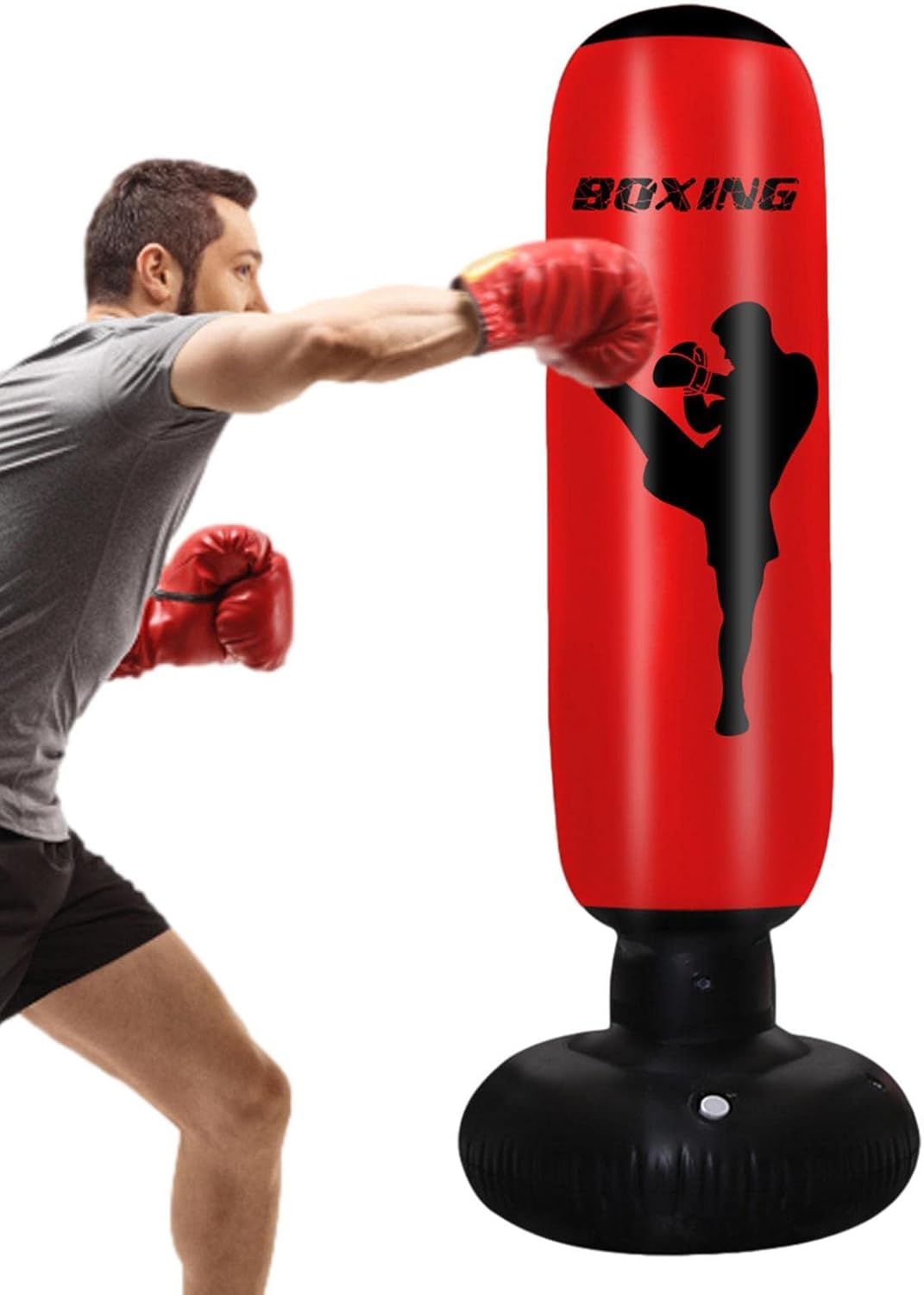 4 Pcs Aufblasbarer Boxsack für Erwachsene - 67in Stand-Kickbox-Tasche,Boxtrainingsgerät, Optimale Kr