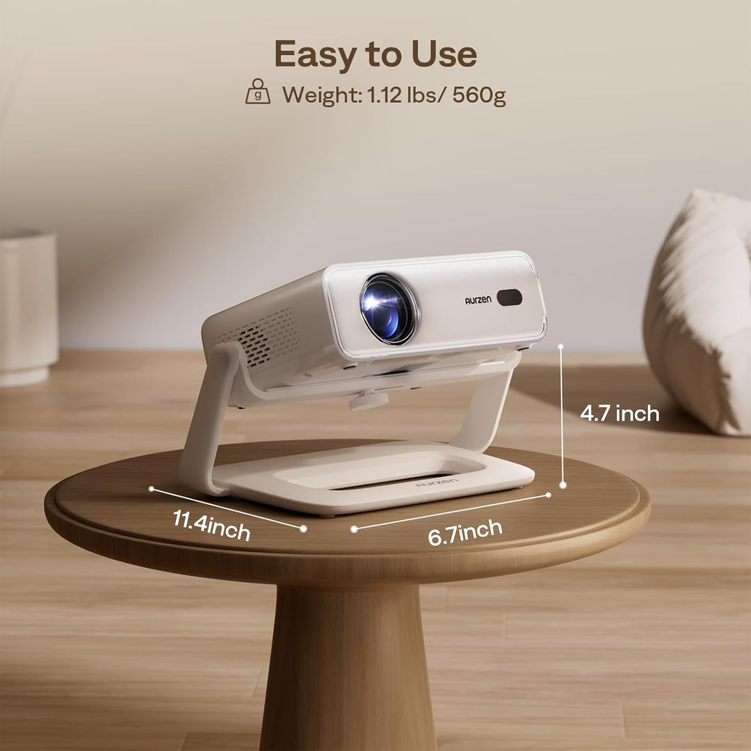 Aurzen Eazze D1 Smart Beamer und 180° Verstellbarer Projektor-Ständer im Bundle – Heimkino-bereit, k