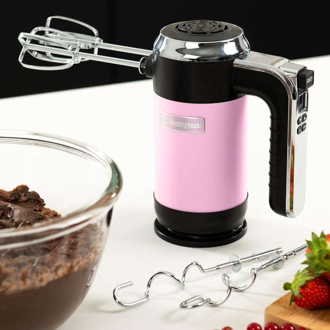 Westinghouse Retro Handmixer, 5 Geschwindigkeitsstufen + Turbofunktion, 2 Rührbesen, 2 Knethaken, LC