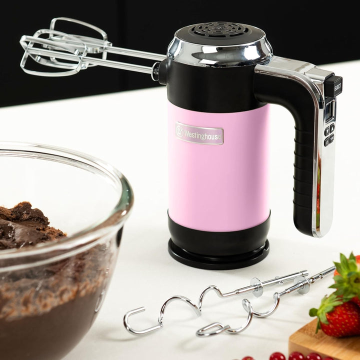 Westinghouse Retro Handmixer, 5 Geschwindigkeitsstufen + Turbofunktion, 2 Rührbesen, 2 Knethaken, LC