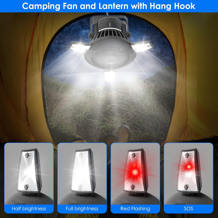 Qoosea Solar Camping Ventilator USB Campingventilator für Zelt Wiederaufladbare Zeltventilatoren mit