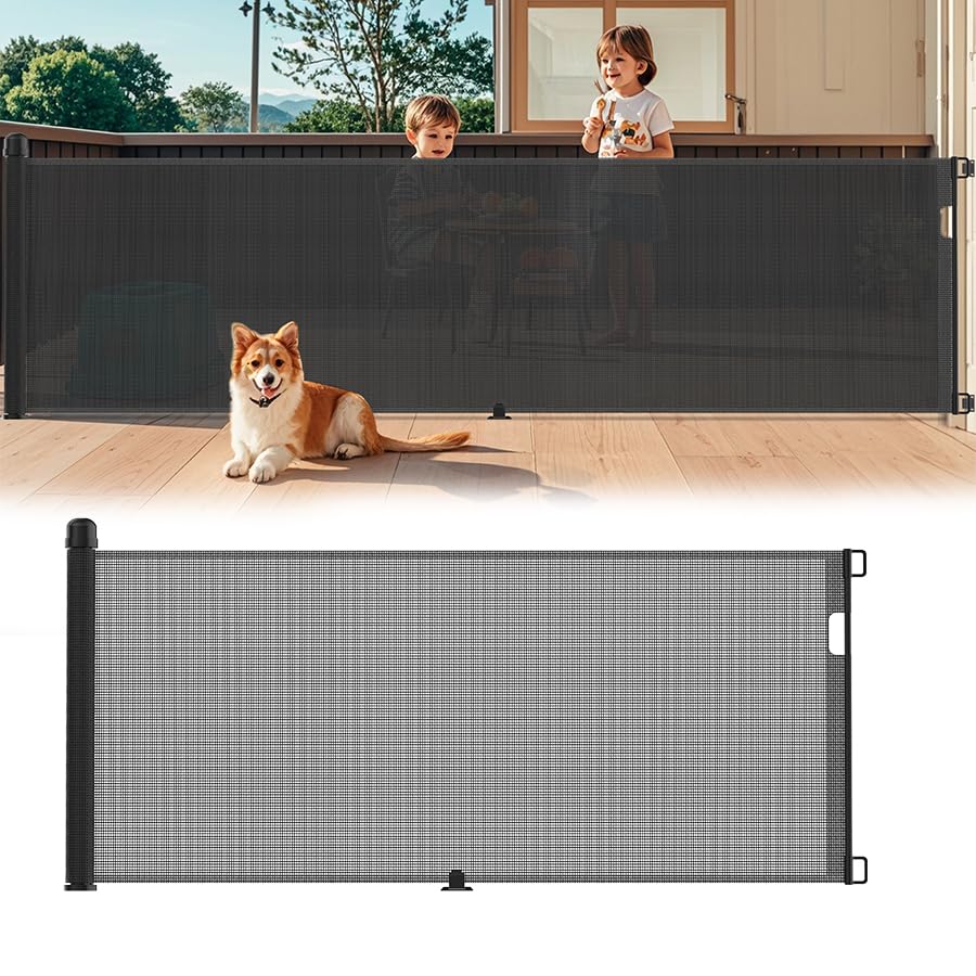 Aufun Treppenschutzgitter Ausziehbar 300cm, Türschutzgitter Baby, Absperrgitter Schutzgitter Treppe