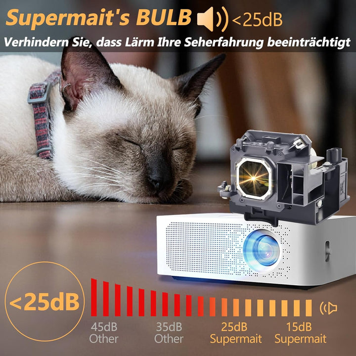 Supermait NP15LP 60003121 A+ Qualität Ersatz Projektorlampe Birne mit Gehäuse Kompatibel mit NEC M23