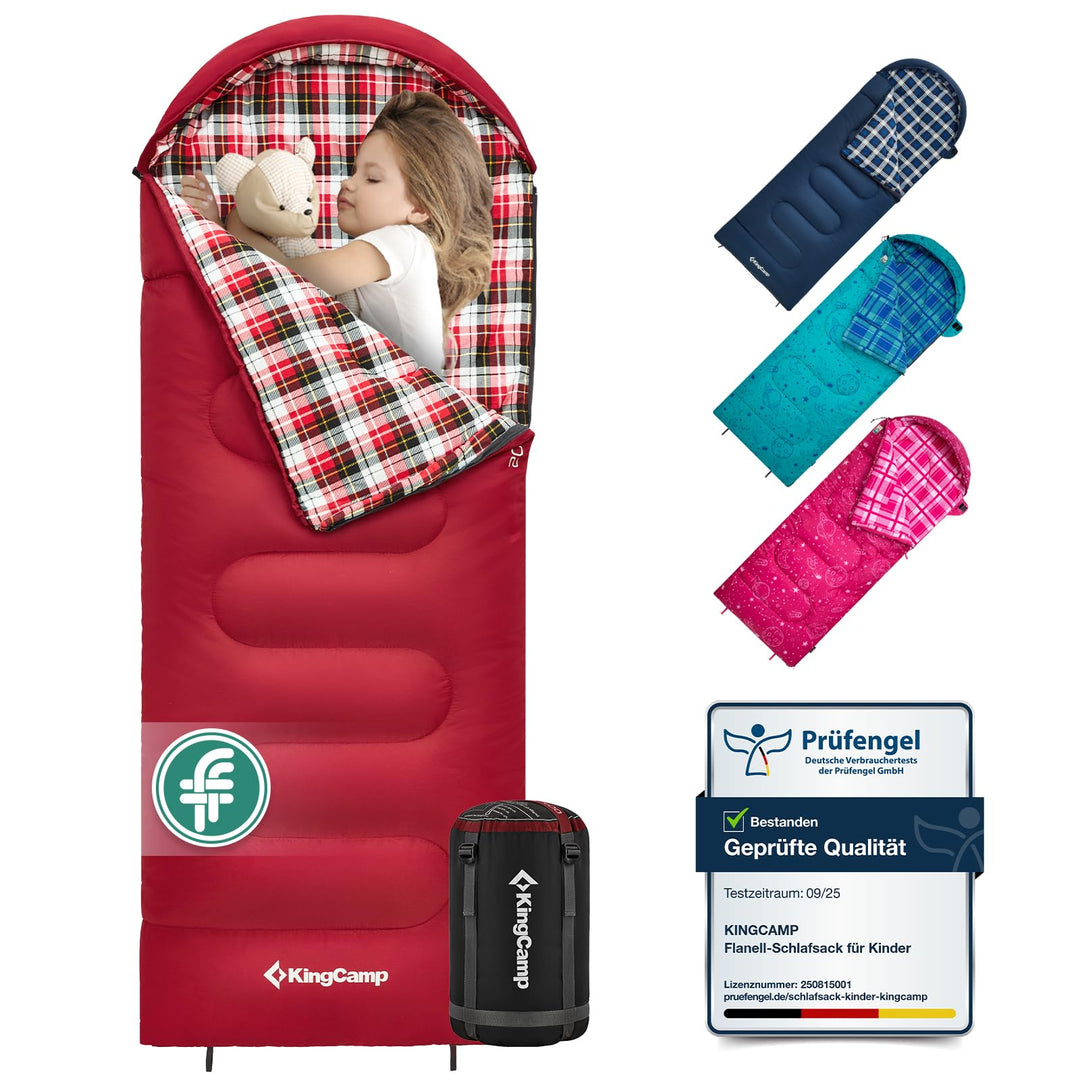 KingCamp Kinderschlafsack Schlafsack Winter Warmer Deckenschlafsack 3-4 Jahreszeiten für Kinder beim