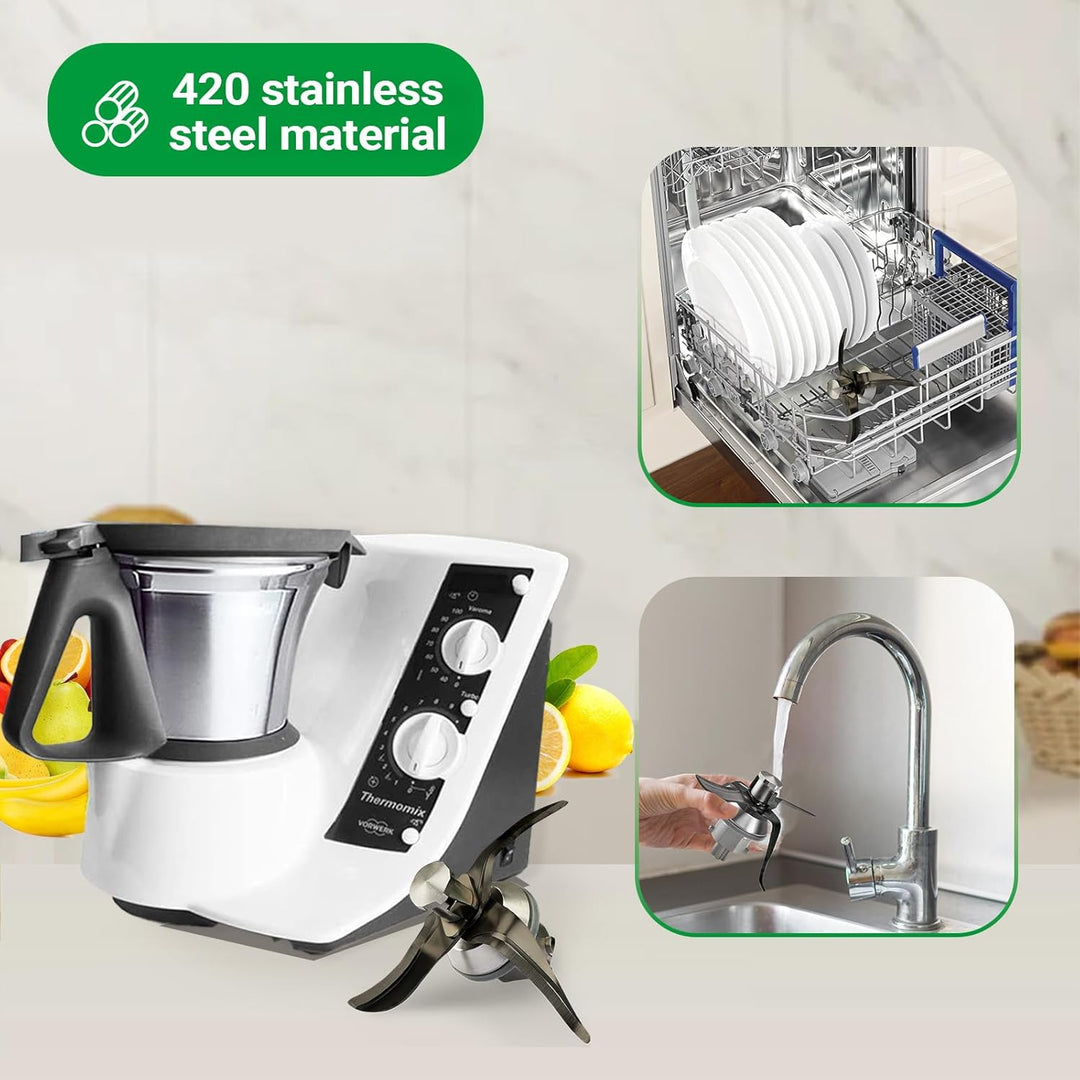 Titanstreichklinge Messer für Vorwerk Thermomix TM21 Küchenmaschine zubehör Titan TM21, Titan TM21