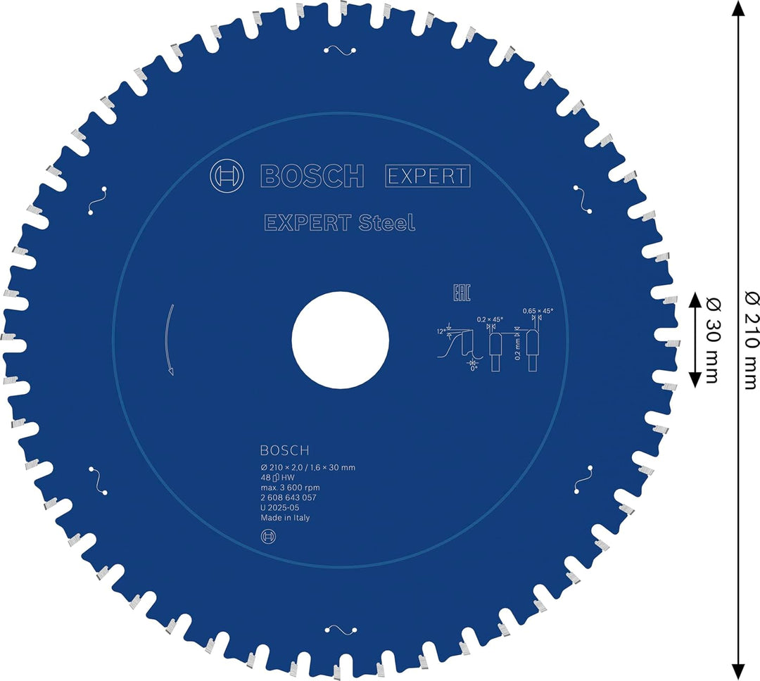 Bosch Accessories Bosch Professional 1x Kreissägeblatt Expert for Steel (für Stahl, Sägeblatt Ø 210