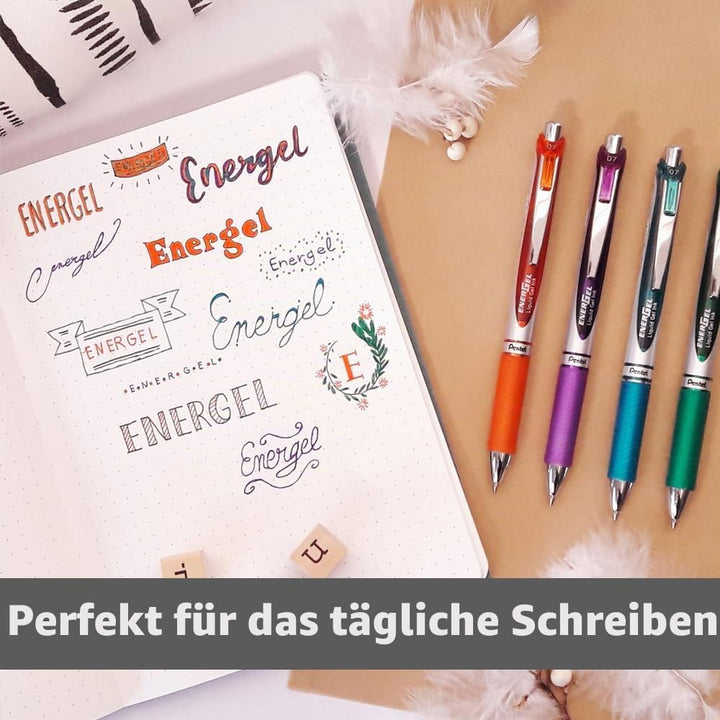 Pentel BL77-DO EnerGel Gel-Tintenroller mit Druckmechanik, 0,7 mm Kugeldurchmesser = 0,35 mm Strichs