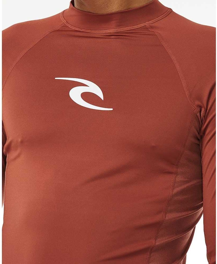 Rip Curl Herren Waves UPF 50 Performance Long Sleeve Rashguard Rash-Guard-Shirt M Rot 241, M Rot 241