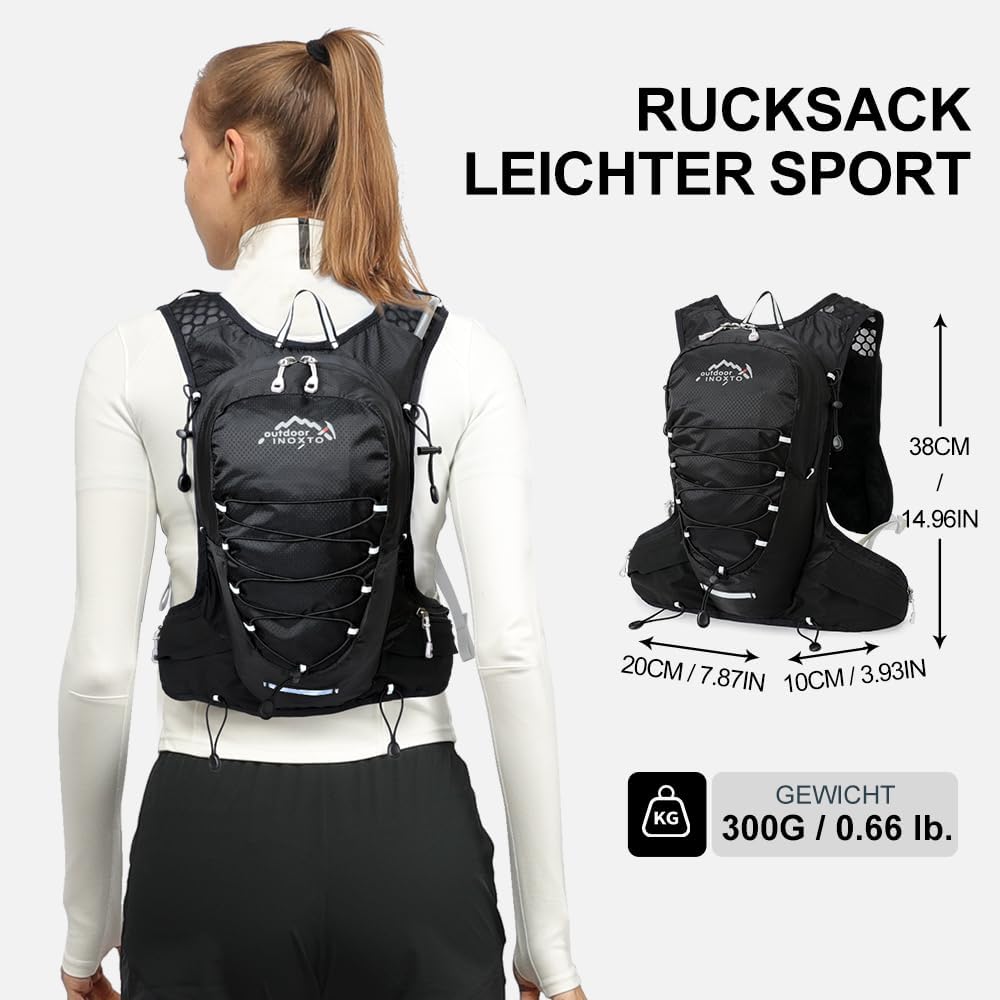 INOXTO Sport Wasserbeutel Weste Mit 1.5l Trinkblasen Running Weste Rucksack FüR Outdoor Wandern Trai
