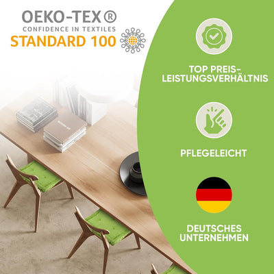 Gräfenstayn® 4er-Set Sitzkissen Stuhlkissen 40x40x8cm für Indoor und Outdoor aus 100% Baumwolle Dick
