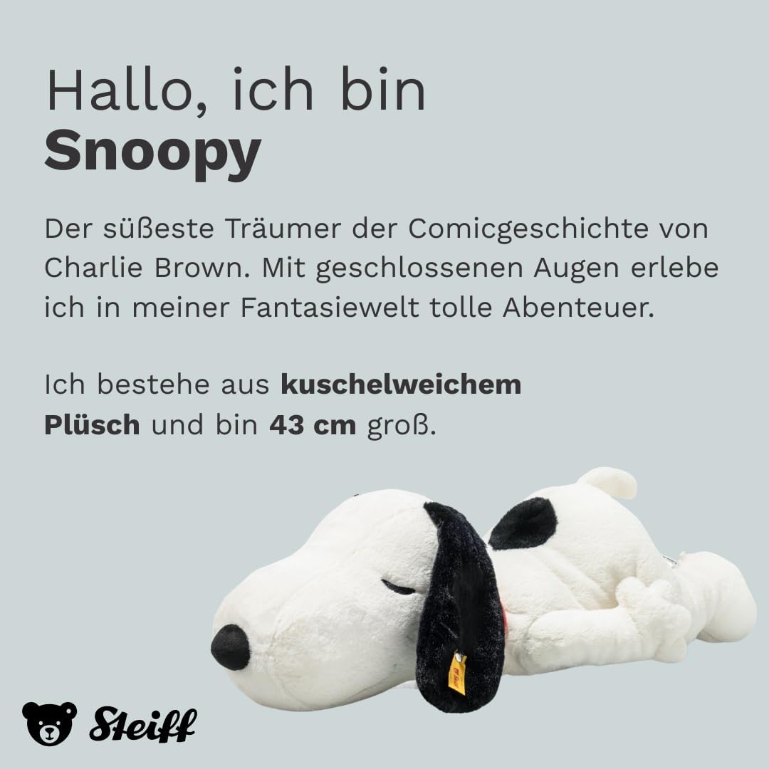 Steiff Kuscheltier Snoopy, Süsses Stofftier, Kinder, Jungen & Mädchen, Friends, Plüschtier 43 cm, We
