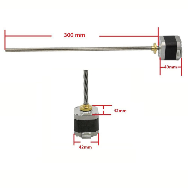 Iverntech NEMA 17 Schrittmotor mit Integrierter 300 mm T8 Leitspindel für RepRap Prusa i3 3D Drucker