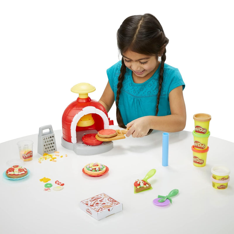 Play-Doh Kitchen Creations Pizzabäckerei Spielset mit 6 Dosen 8 Accessoires Pizzabäckerei Einzelbett