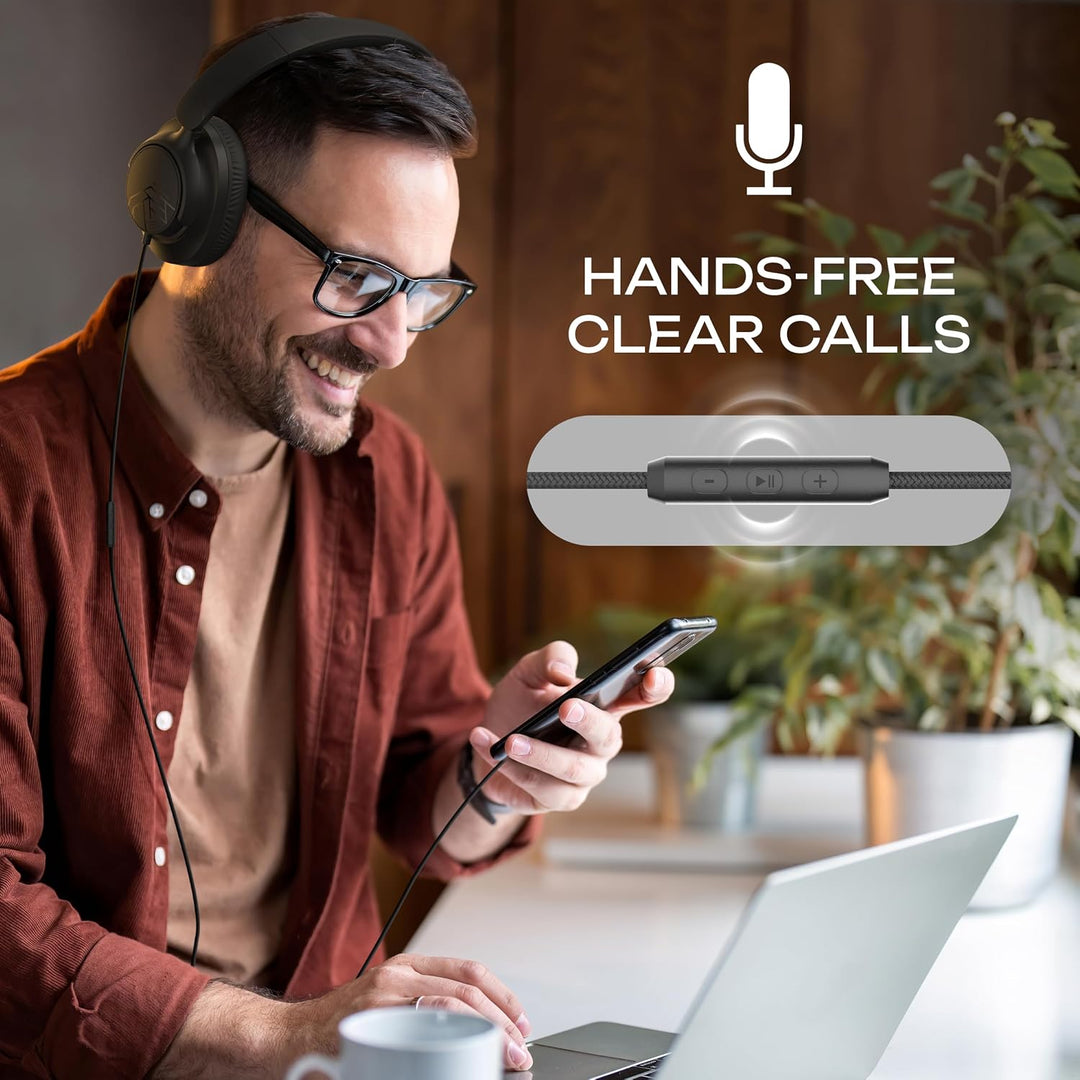 PowerLocus Kopfhörer mit Kabel Over-Ear,USB-C Klinkenstecker Kabelkopfhörer