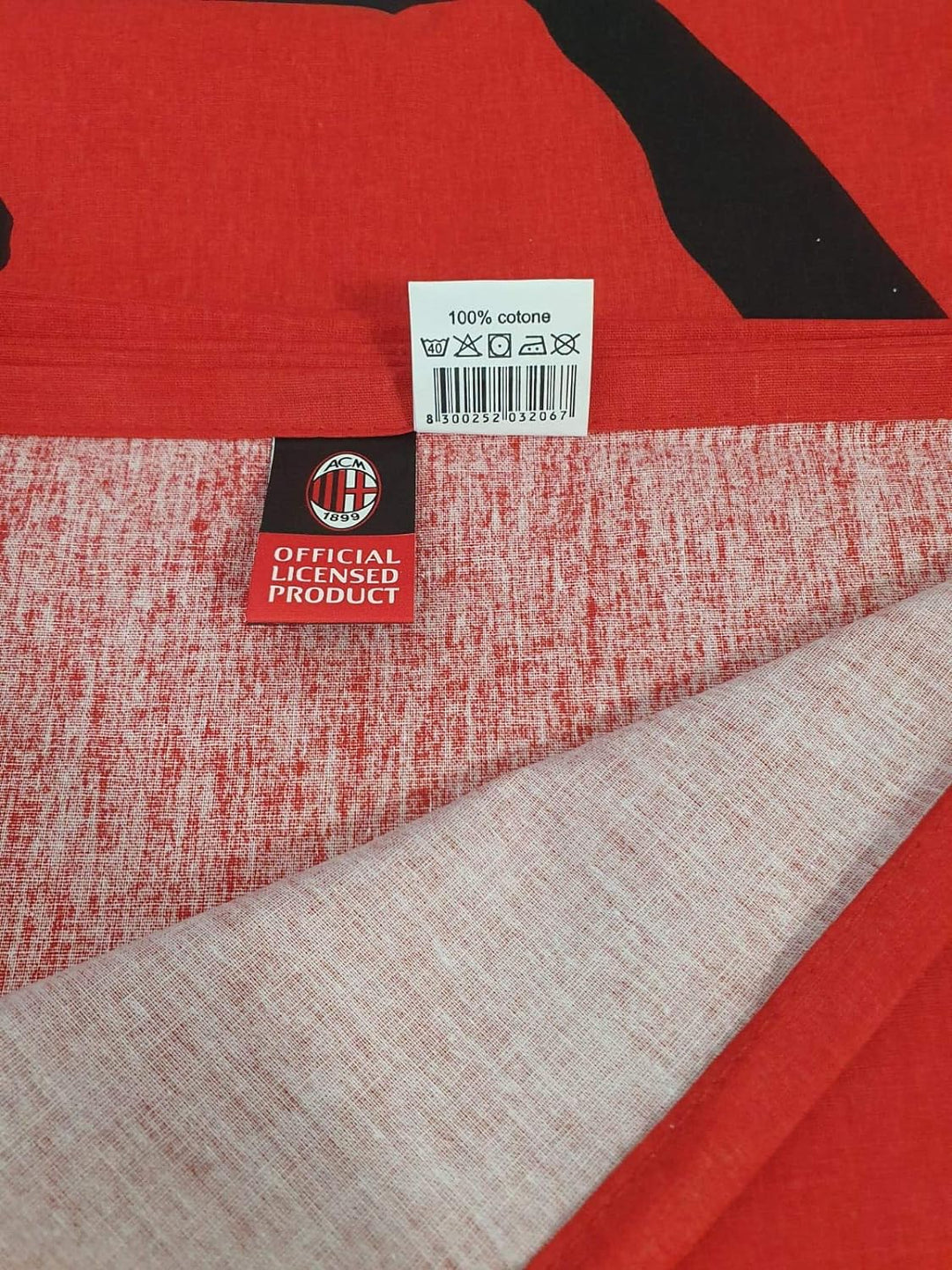 AC Milan Bettwäsche, Baumwolle, Rot, Schwarz, Einzelbett