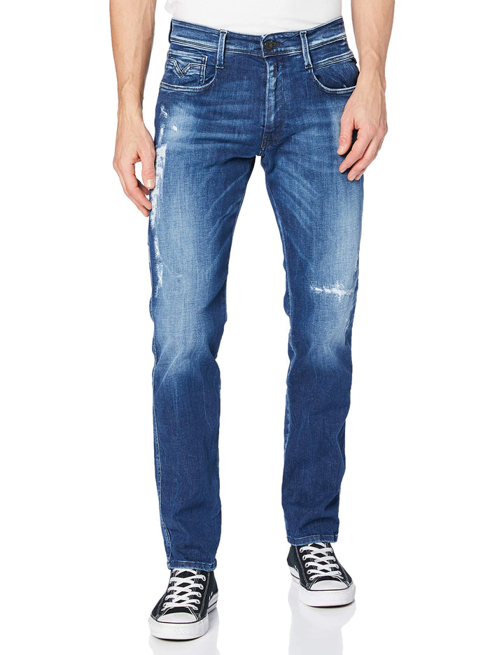 REPLAY Herren Anbass Jeans 33W / 30L 009 Medium Blue, 33W / 30L 009 Medium Blue