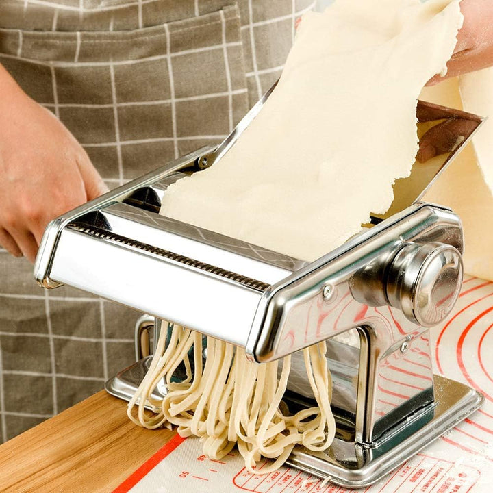 Nudelmaschine Manuell, Pastamaschine Pasta Maker Bandnudeln Maschine Nudelwalze Edelstahl Pasta Walz