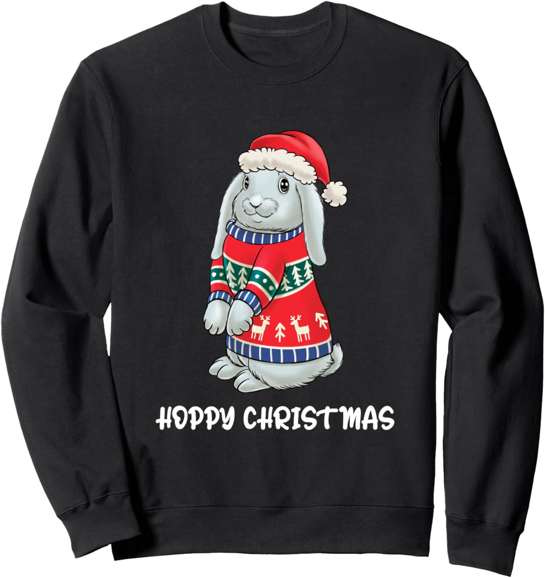 Hoppy Christmas Bunny Weihnachtspullover Hase Sweatshirt