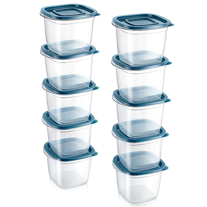 EFISH 10PCS Rechteck Kunststoff Portion Box Sets mit Deckel.Food Aufbewahrungsbox, Behälter Sets, Le
