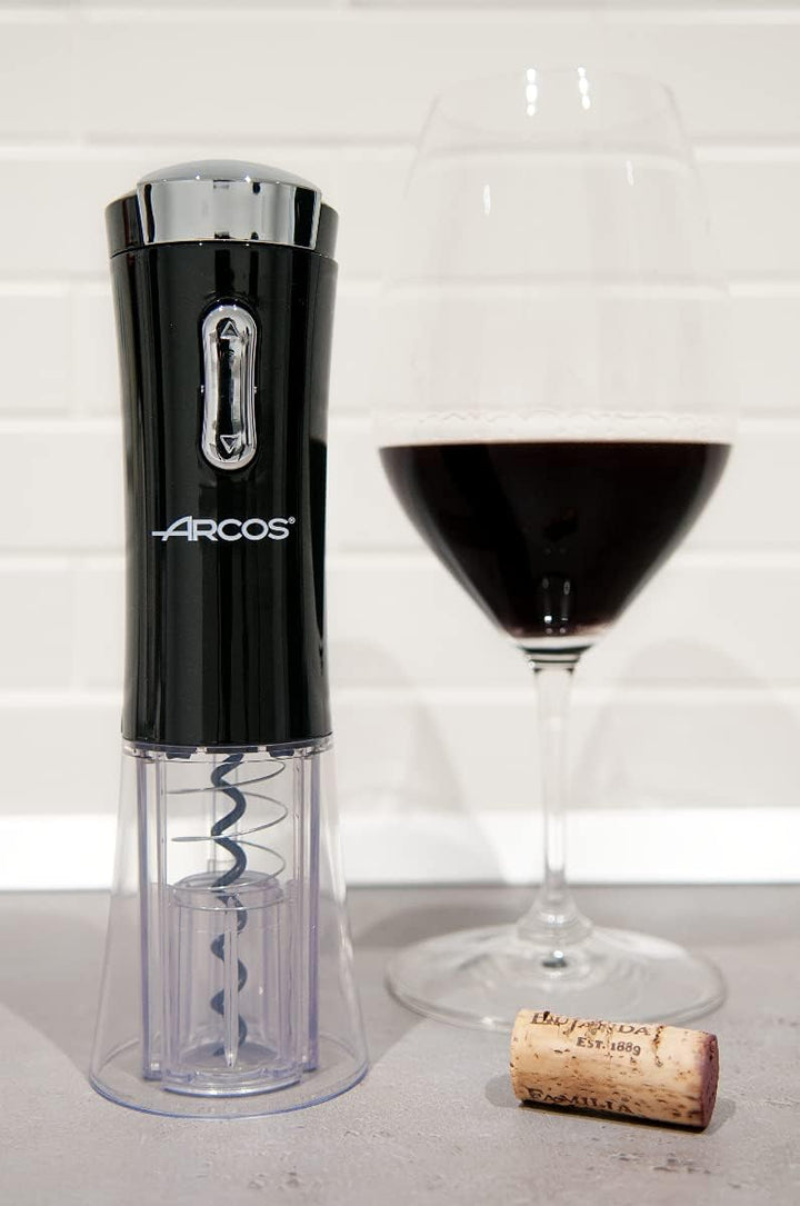 ARCOS Elektrischer Korkenzieher aus ABS mit eingebauter aufladbarer Batterie. Moderner und eleganter
