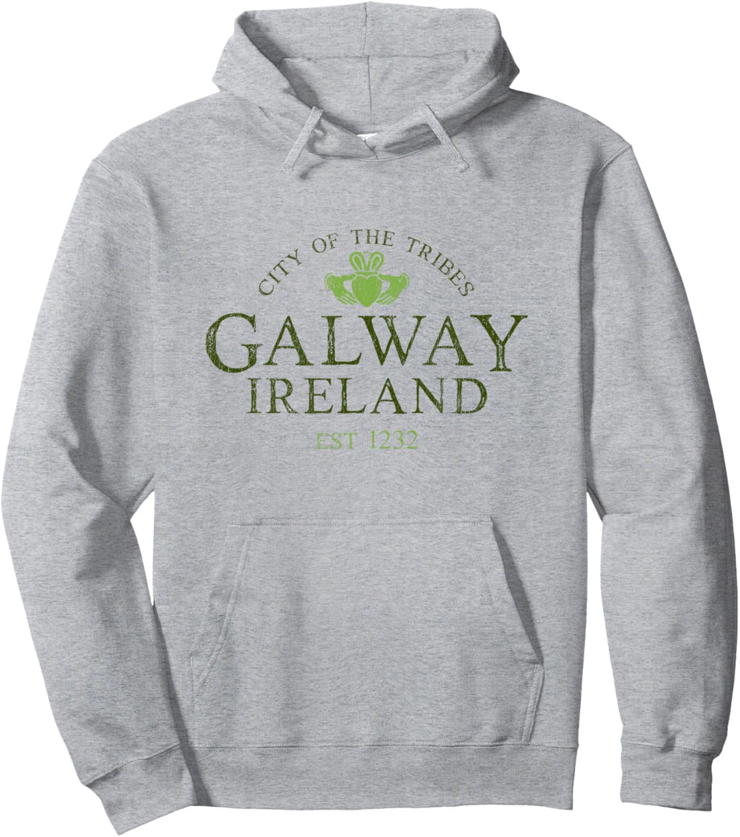 Vintage Irish Souvenir Gifts: Claddagh Galway Ireland Pullover Hoodie