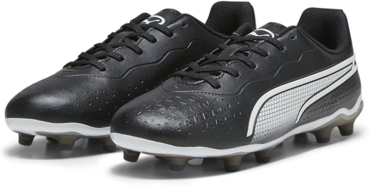 PUMA Unisex Kinder King Match Fg/Ag Jr Soccer Shoe 28 EU Black White, 28 EU Black White