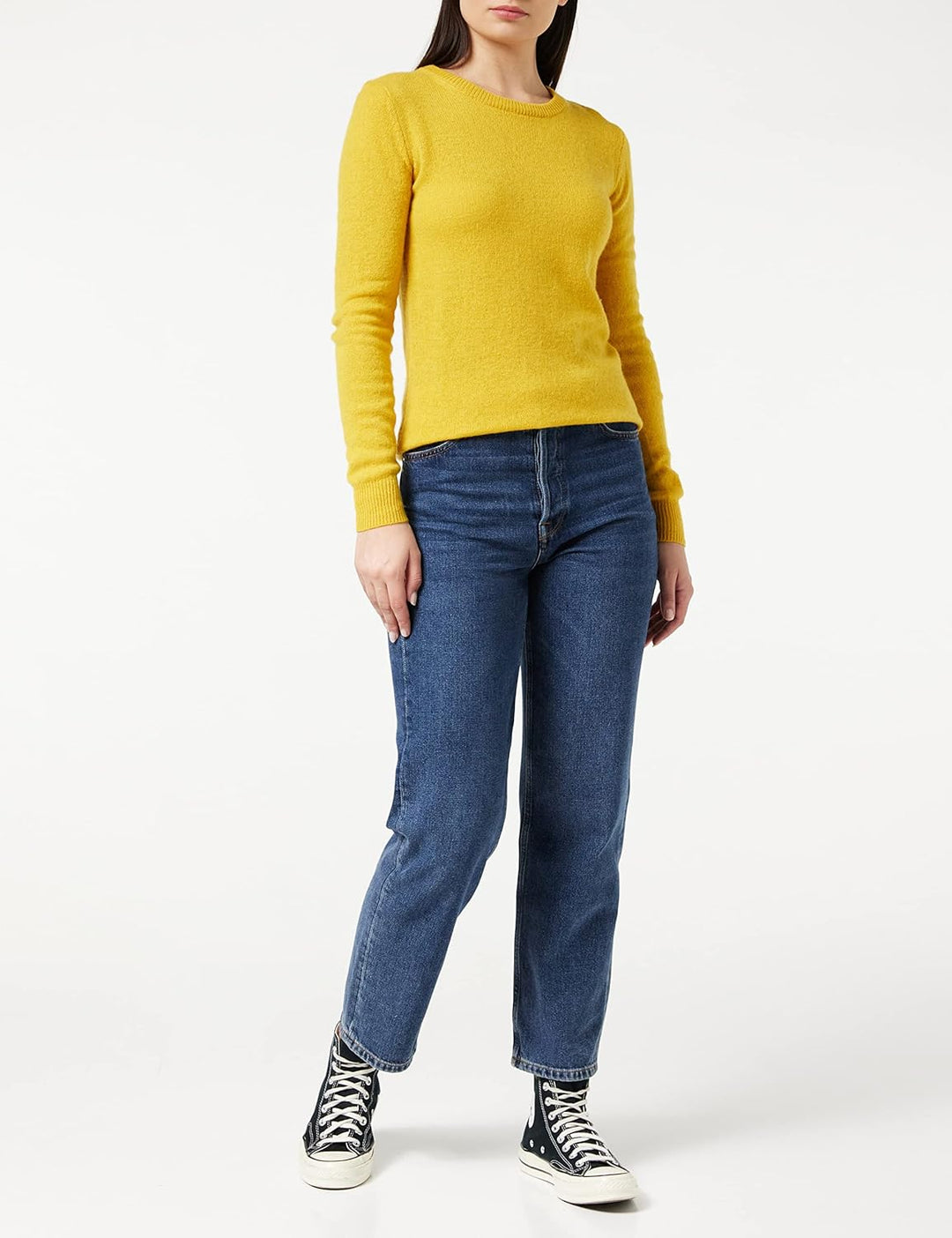 SPARKZ COPENHAGEN Damen Pure Cashmere O-Neck Pullover XS Gelb (Tuscan Sun 362), XS Gelb (Tuscan Sun