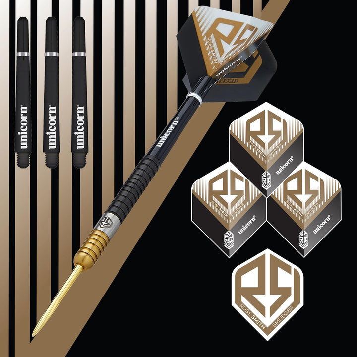 Unicorn Ross Smudger Smith Dartpfeile Set 20 g schwarz / gold, 20 g schwarz / gold