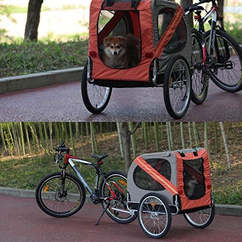 Klappbarer Hundefahrradanhänger, Fahrradanhänger mit Sicherheitsgurt und Flagge, Hundeanhänger Max.