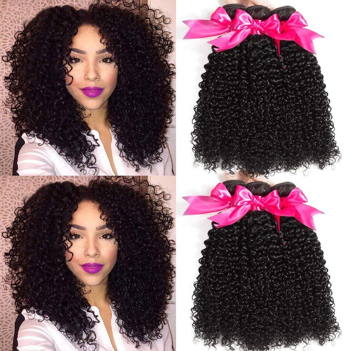 10A Brazilian Hair 3 Bundles Curly Human Hair Bundles 12 14 16 Brasilianische Haare Kinky Curly Huma