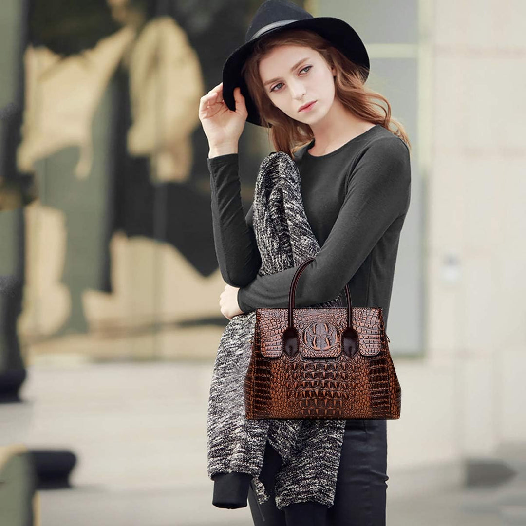NICOLE & DORIS Taschen Handtaschen designer taschen Krokodil Top umhängetasche luxuriöse ledertasche