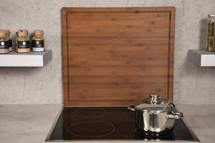 Kesper | Herdabdeckplatte, Material: Bambus, Masse: 56 x 50 cm, H: 4 cm (inkl. Füsse) Farbe: Braun |