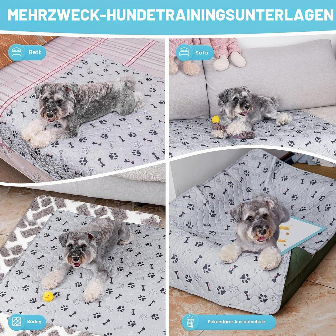 Welpenunterlagen Waschbar, 2er Set Trainingspads für Hunde, 120 x 90 cm PIPI Matten für Hunde Puppy