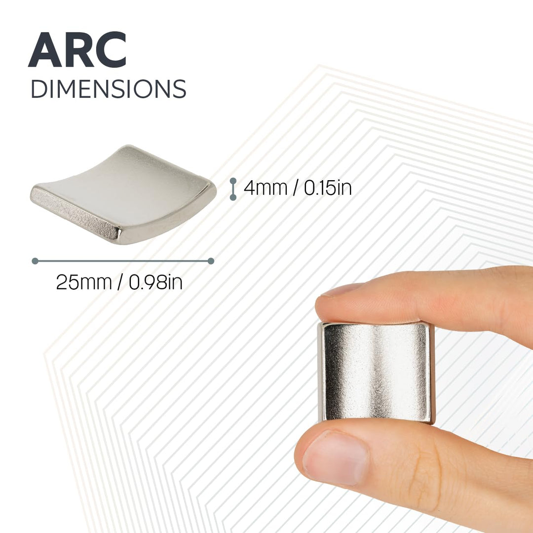 N42 Neodym - Arc - Magnet Für Engineering, Herstellung, Diy und Motoren - 37,5mm O.R. x 33,5mm I.R.