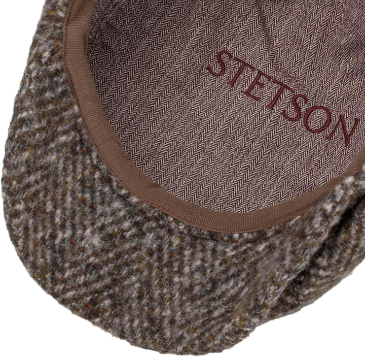 Stetson Hatteras Herringbone Flatcap - Schirmmütze - Klassischer Stil - Herrenmütze aus Schurwolle -