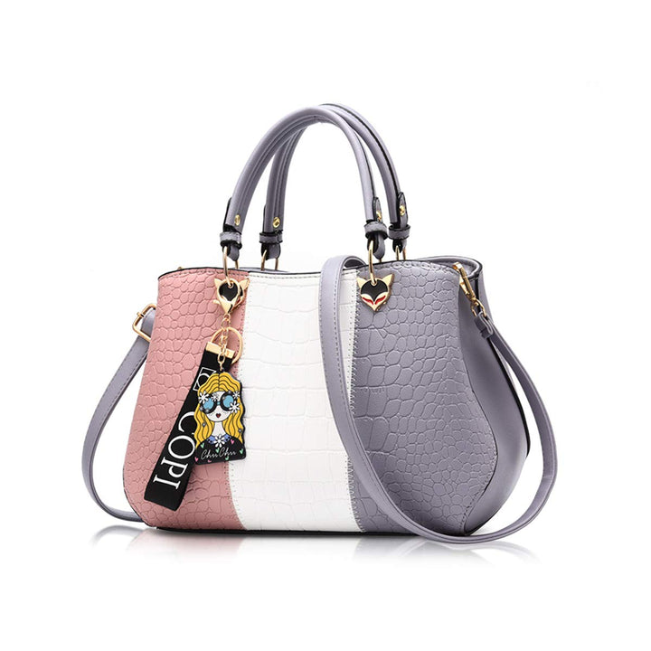 NICOLE &amp; DORIS 2024 Neue Frauen Tasche Damen Leder Handtasche Mode Umhängetasche Mit Pompon abnehmba