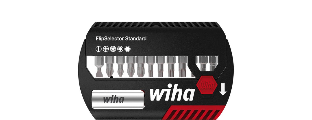 Wiha Bit Set FlipSelector Standard 25 mm SIT (für Assy® und Pias-Schrauben) 13-tlg. 1/4" (39045), Bi