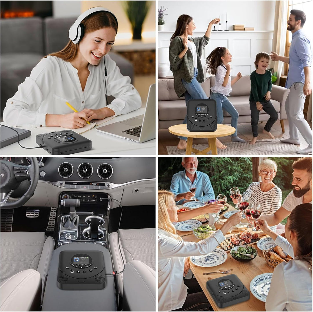 MONODEAL CD Player Tragbar mit TFT Display und Sleep Timer, Integriertes FM-Radio, 2025 Tragbarer CD
