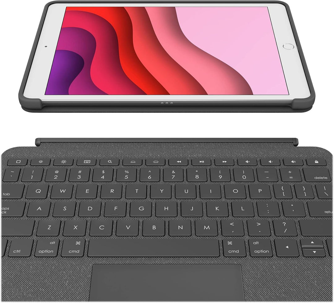 Logitech Combo Touch für iPad (7., 8. und 9. Generation) Schutzcase mit Präzisions-Trackpad, Noteboo