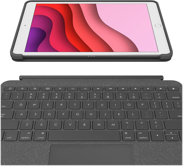 Logitech Combo Touch für iPad (7., 8. und 9. Generation) Schutzcase mit Präzisions-Trackpad, Noteboo