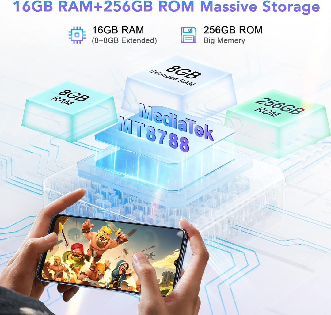 CUBOT P80 Smartphone Ohne Vertrag (2023), Android 13 Handy, 16GB+256GB/1TB, 48MP+24MP, 6,58" FHD+, 5