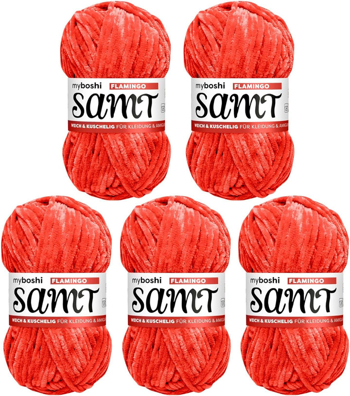 myboshi Samt Wolle zum Häkeln und Stricken, weiche Chenille Wolle im XXL-Knäuel, perfekt für Amiguru