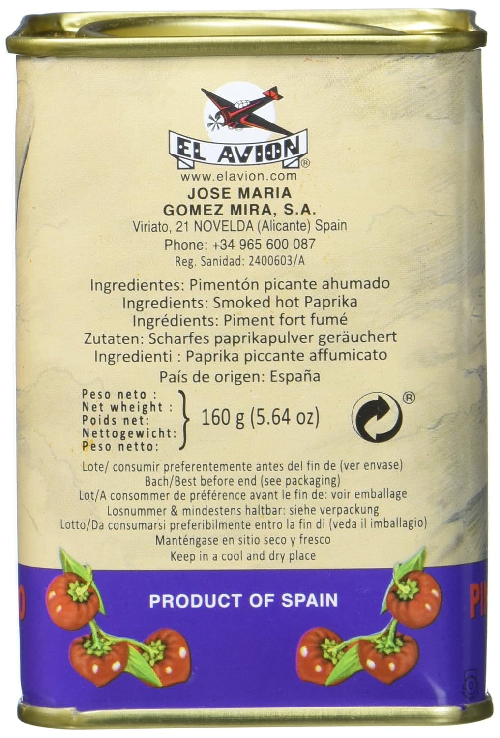 El Avion Pimentón Picante Ahumado - scharfes Paprikapulver, geräuchert aus Spanien / Valencia in ein