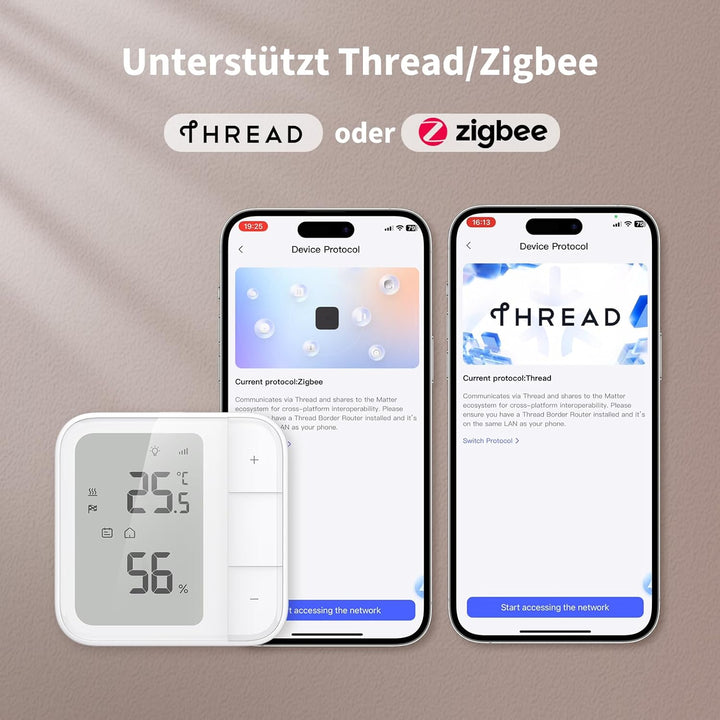 Aqara Thread/Zigbee Fussbodenheizung Thermostat W500, 16A Elektrische Heizung mit NTC Fussbodenfühle