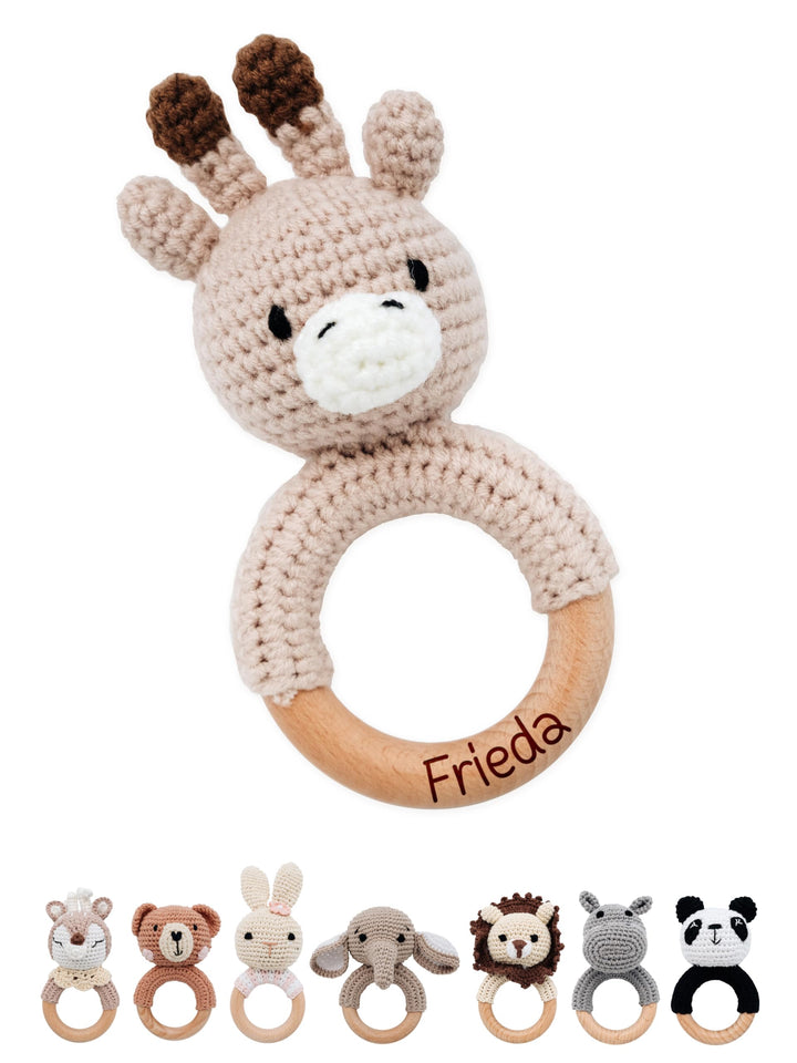 Bärenfreunde® - Personalisierter Beissring Baby - Niedlicher Greifling für Baby's ab 0 Monate - Baby
