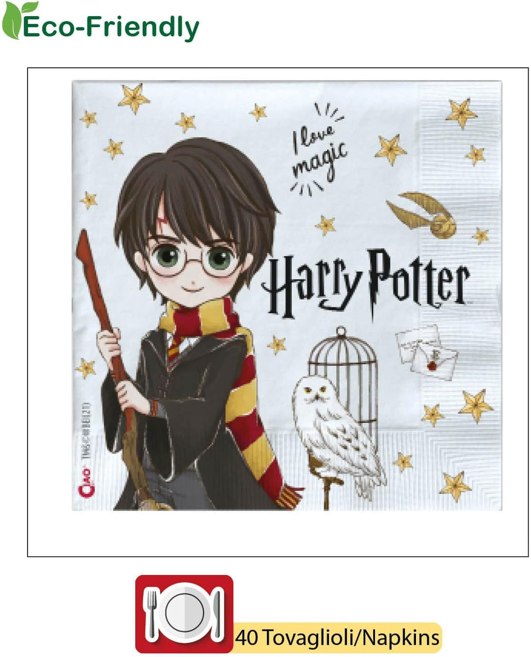 Partygeschirr Party-Set Harry Potter für 24 Personen (112 pcs: 24 Pappteller Ø23cm, 24 Pappteller Ø1