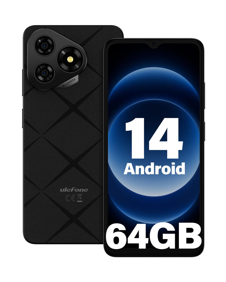 Ulefone Note 19 Handy Android 14, 6GB RAM+64GB ROM/SD-512GB, 6.56" HD+ Octa Core, 5000mAh Akku, 8MP+