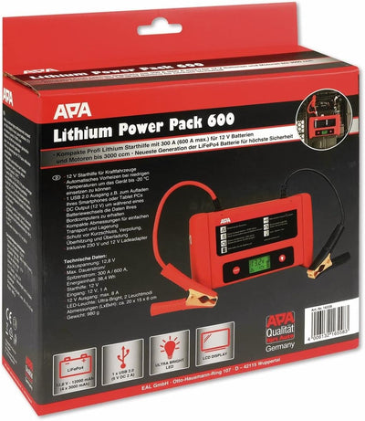 APA 16558 Lithium PowerPack, Mit Starthilfe, 600A