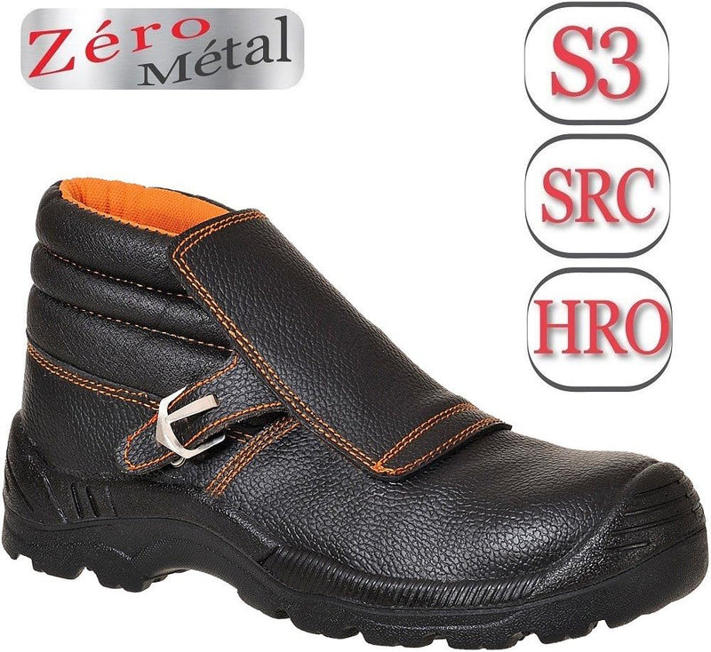 Portwest Portwest Compositelite Schweisser-Stiefel S3 HRO, Grösse: 47, Farbe: Schwarz, FW07BKR47 47